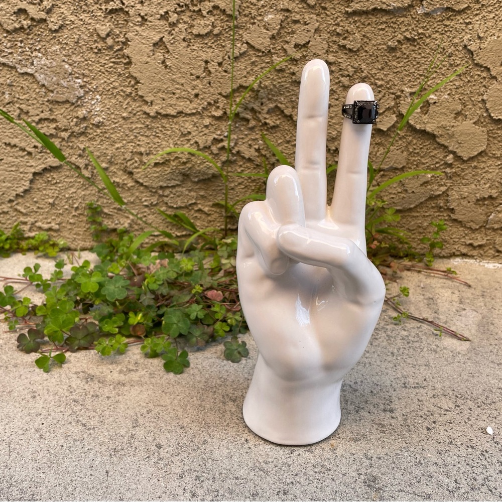 Vintage, Charcoal Metal Band, Square Smokey Stone
